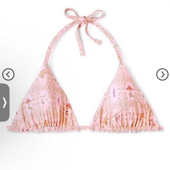 Target x Agua Bendita plus size triangle pink floral striped bikini set - Picture 8 of 16